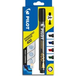 Permanentmarker pilot 400 beitelvormige punt kleurenassortiment 4 stuks