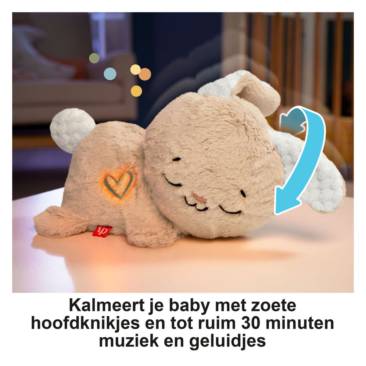 Fisher-price kalmerend konijntje - knuffel met muziek, lichtjes en beweging