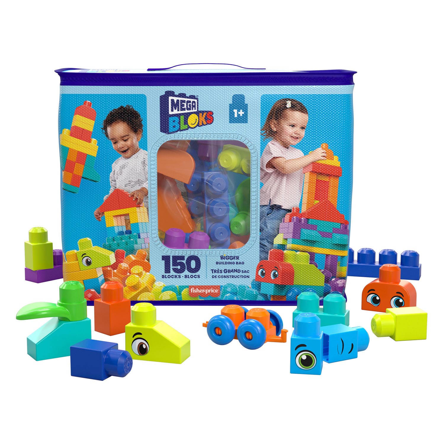 Mega Bloks - Grotere bouwzak Bouwblokken, 150dlg.