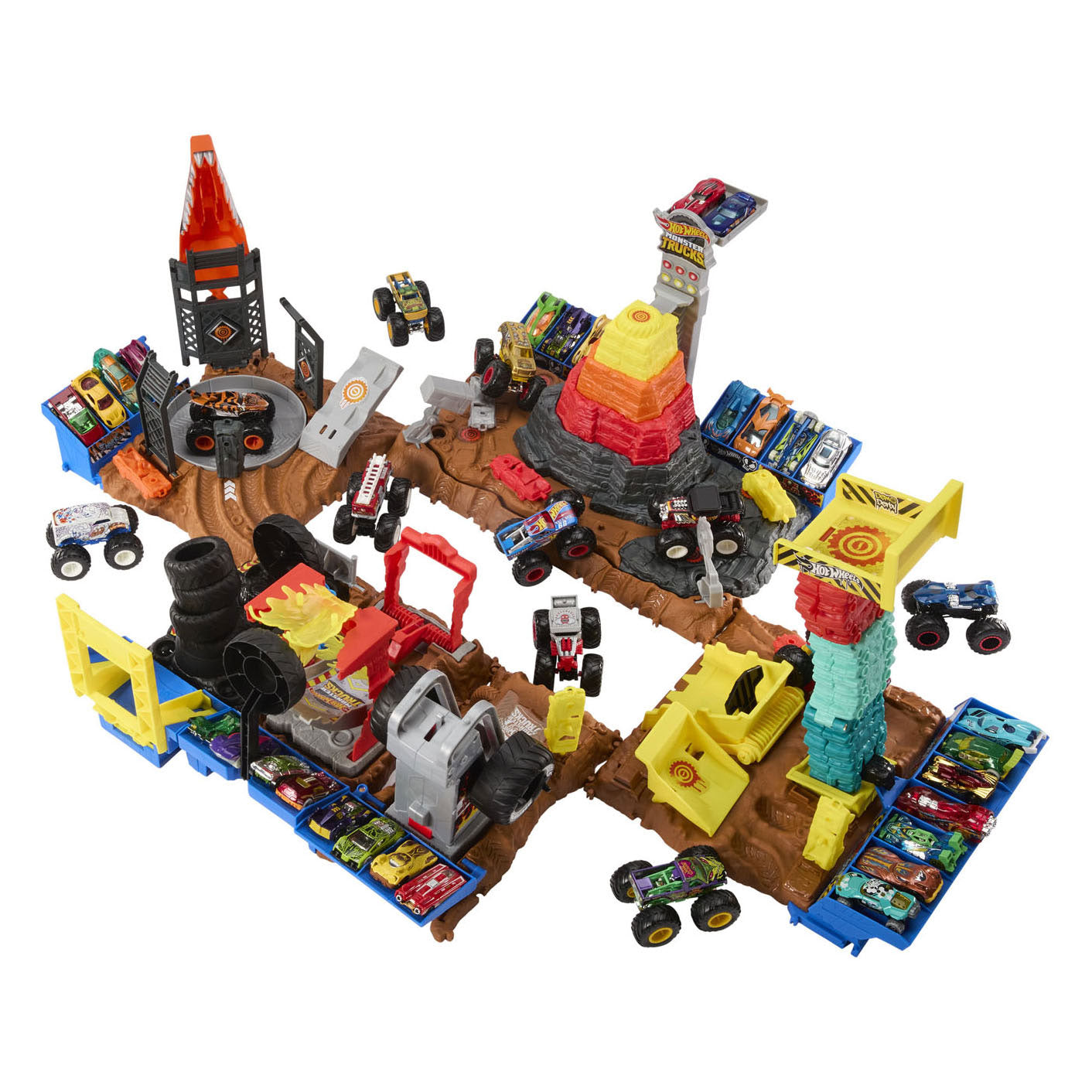 Mattel hot wheels arena smashers main event bone shaker's ultimate crush yard