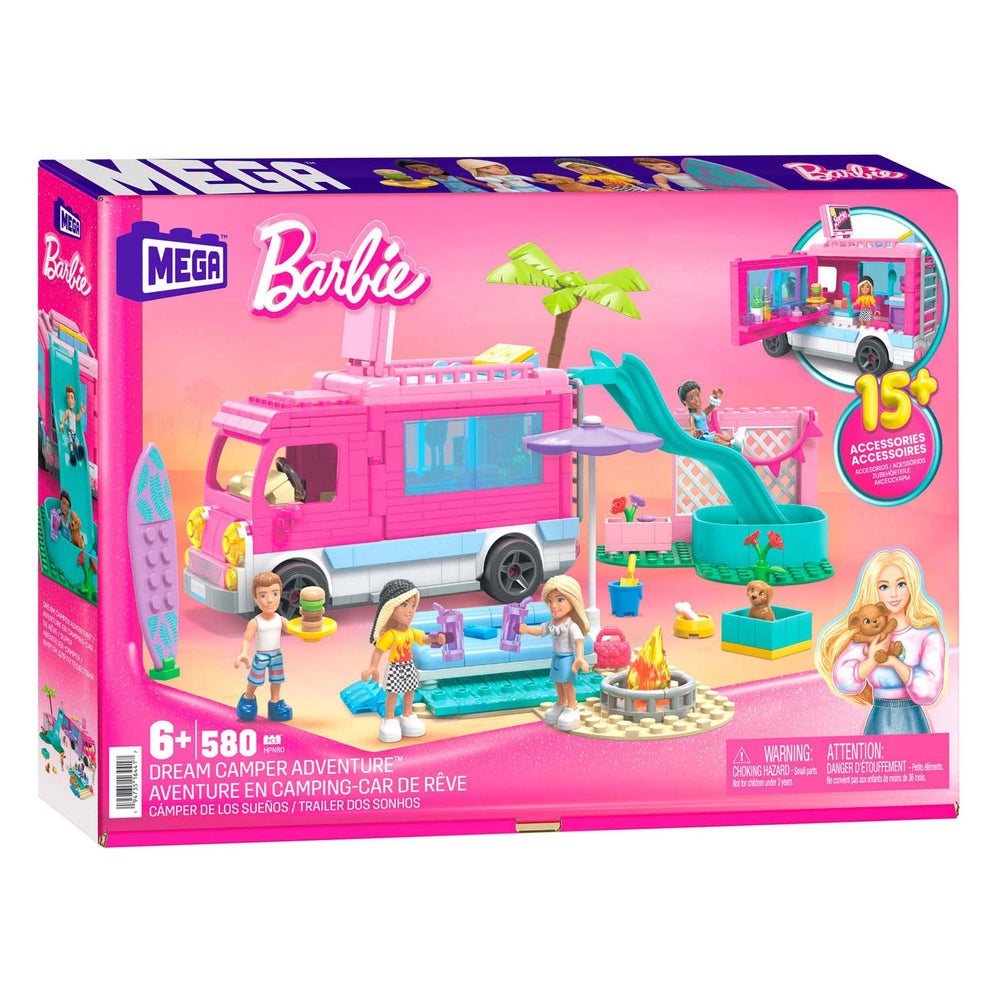 Mattel barbie droomcamper avontuur bouwset, 580dlg.