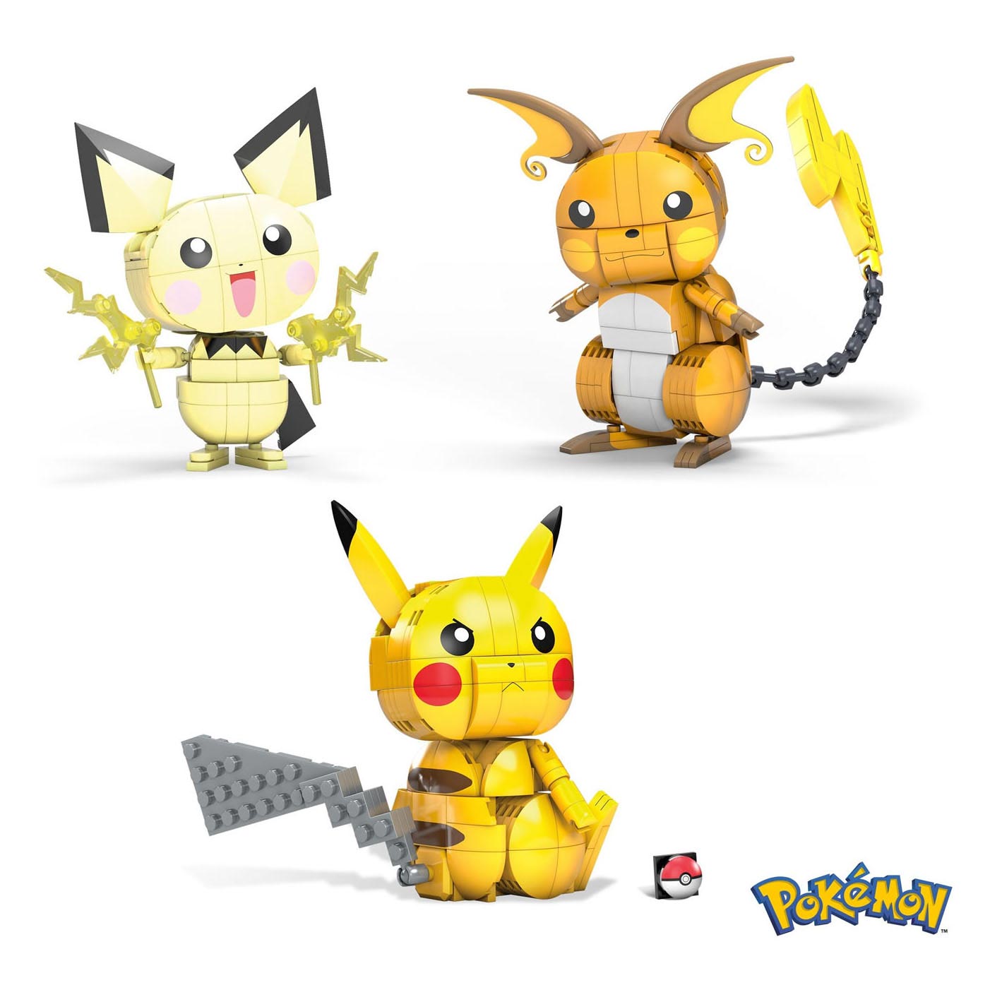 Mega Construx Pokemon Bouwset - Bouw en toon Pikachu Evolution Trio