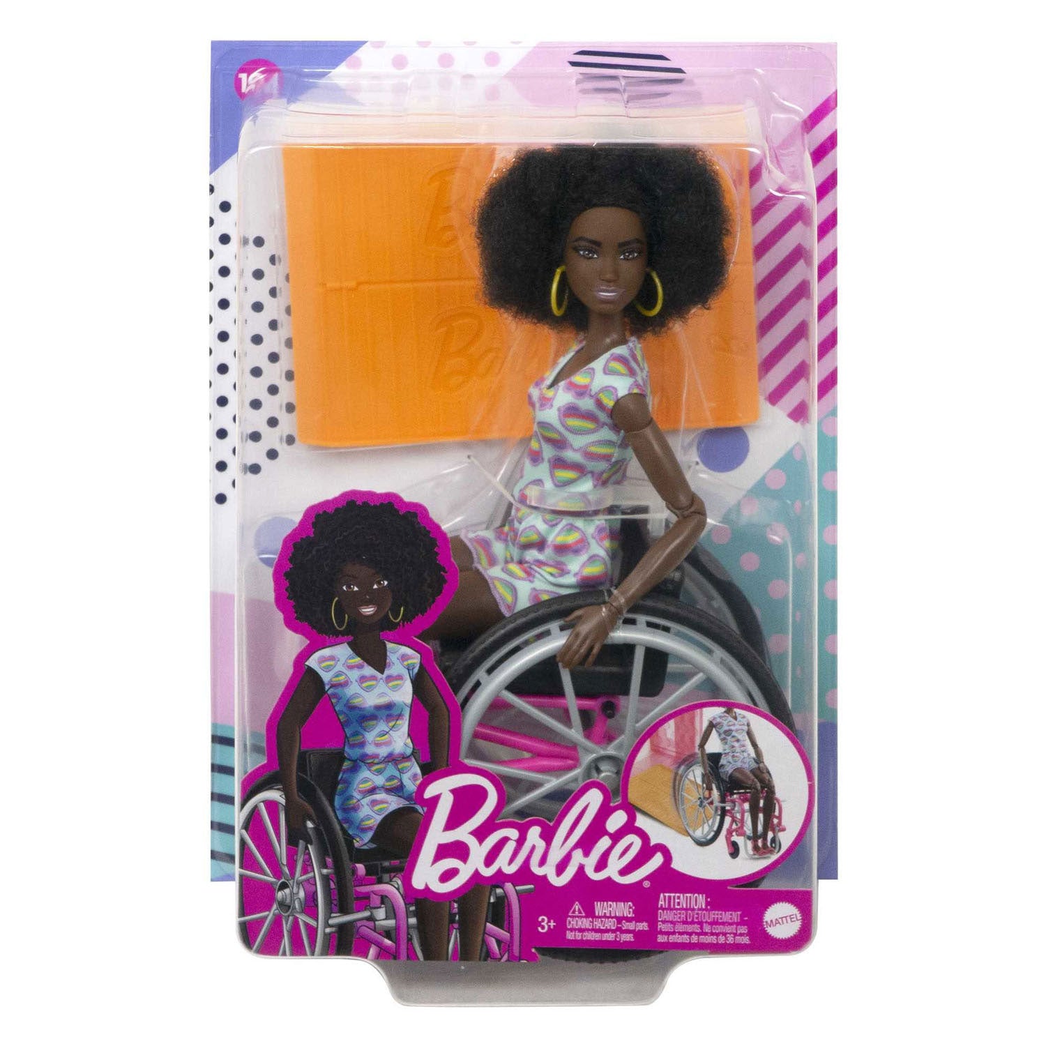 Barbie Fashionista's Modepop in Rolstoel