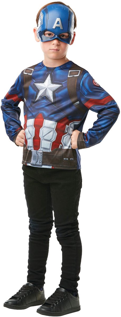Rubies france - captain america top en maskerset voor kinderen