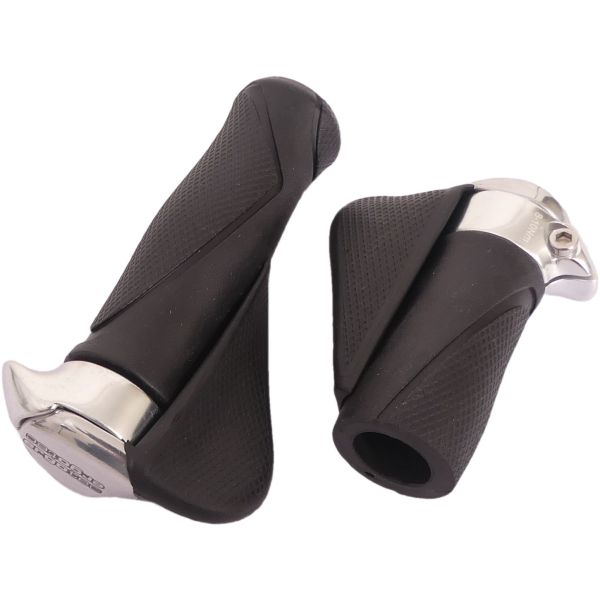 Paire de poignées Ergotec MF1 kraton aluminium 130+87 mm - noir