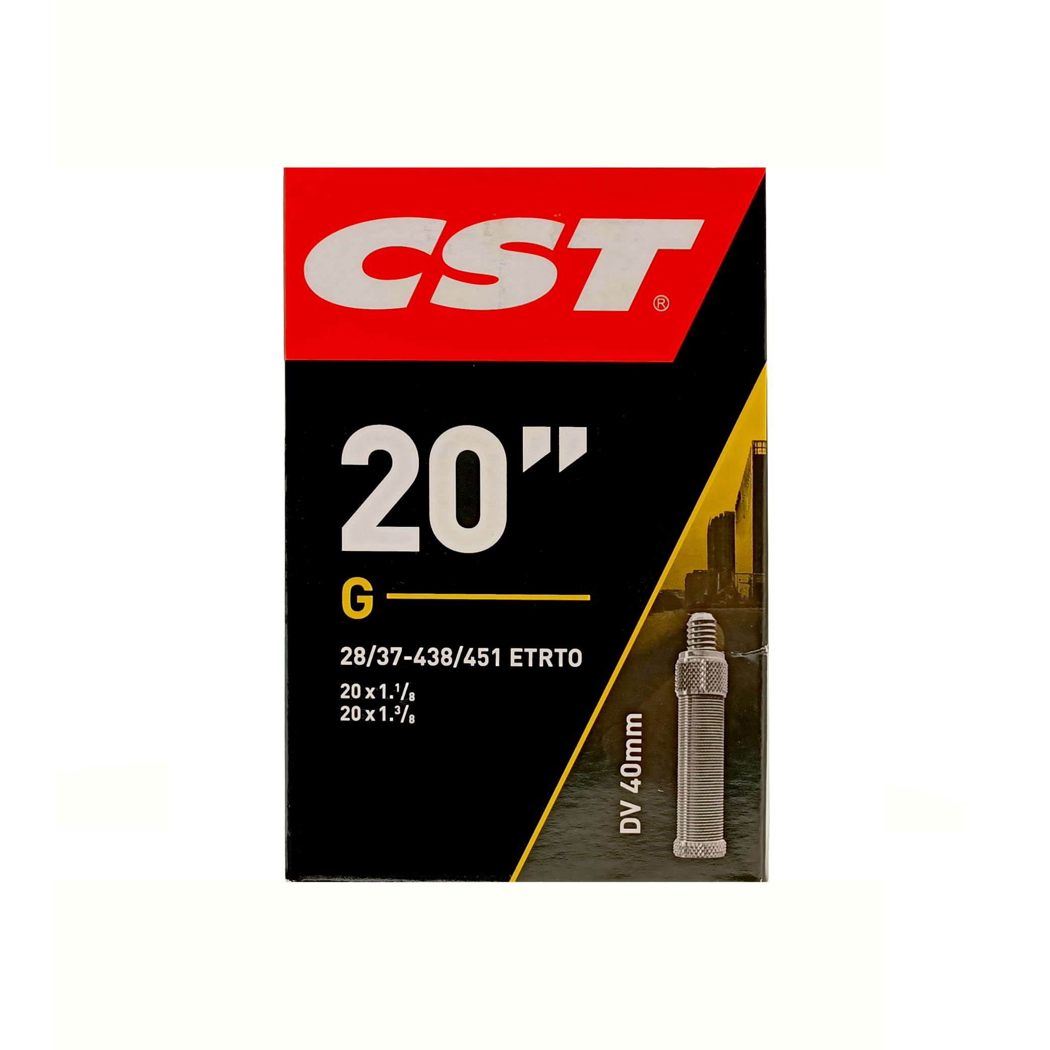 Chambre à Air CST 20x1 3 8 ETRTO 28 37-438 451, Valve Dunlop Blitz Holland 40mm
