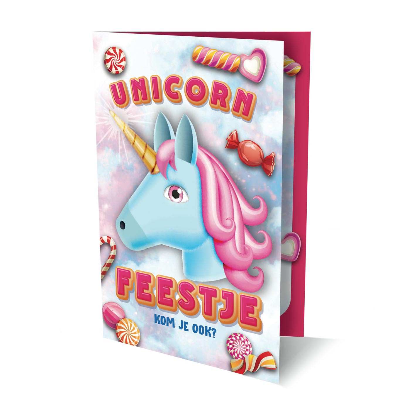 Uitnodigingen eenhoorn emoji, 6st.