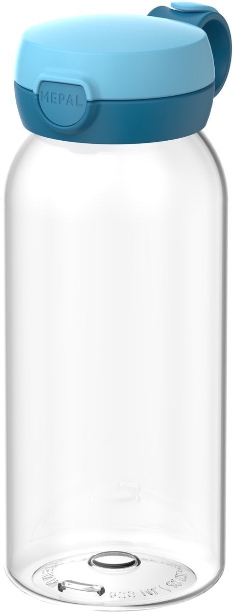 Mepal drinkfles met flipdop campus - 600 ml - waterfles kinderen - lekdicht - hygiënische deksel - cool blue