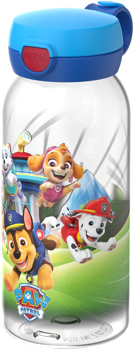 Mepal drinkfles met flipdop campus - 600 ml - waterfles kinderen - lekdicht - hygiënische deksel - paw patrol pups