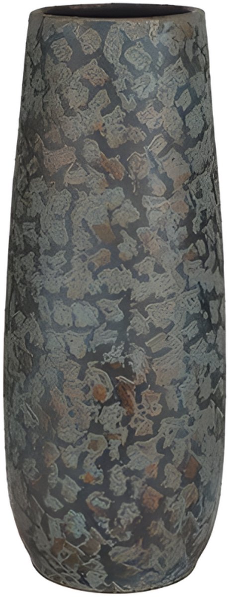Mica decorations bloemenvaas clemente - 55 x 21 cm - groen koper - keramiek - vaas