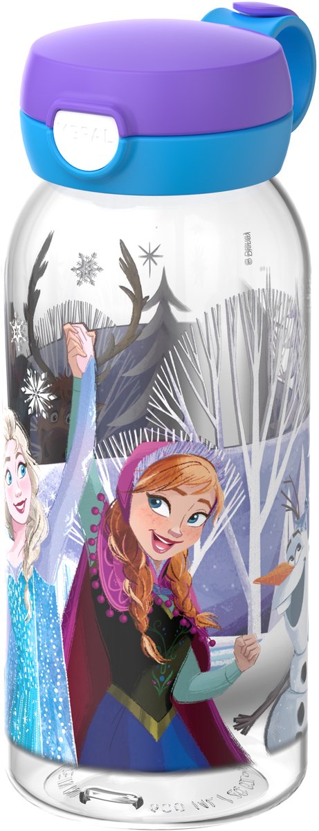 Mepal drinkfles met flipdop campus - 600 ml - waterfles kinderen - lekdicht - hygiënische deksel - frozen friends