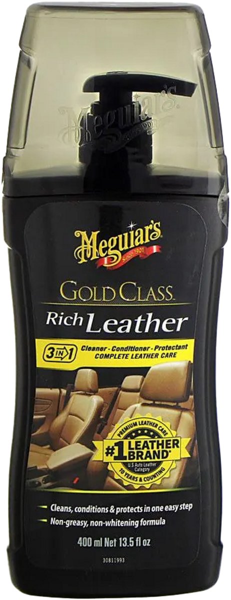 Meguiar's gold class rich leather cleaner conditioner - auto leer behandelen - leer reinigen auto - 400ml