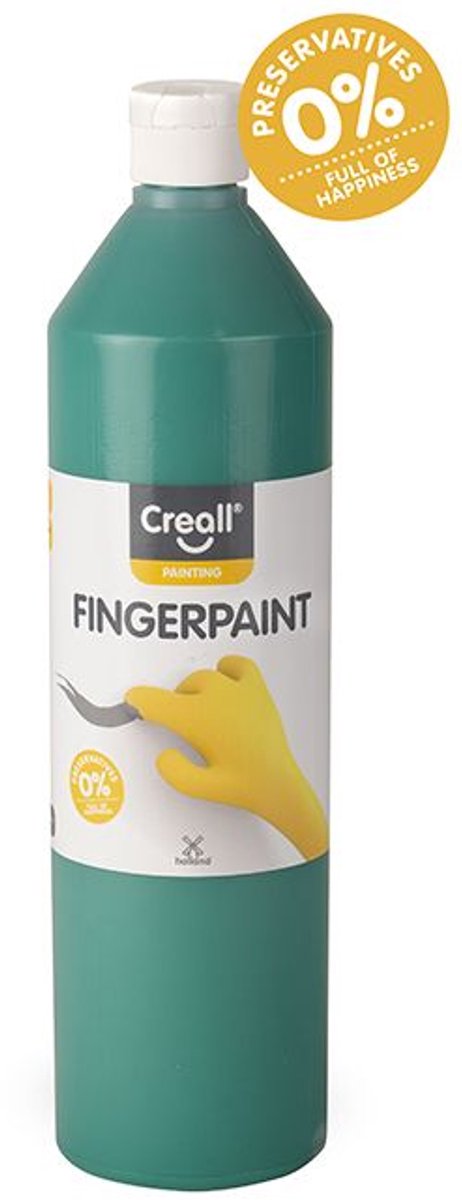 Creall vingerverf groen conserveringsvrij 750ml kinderverf.
