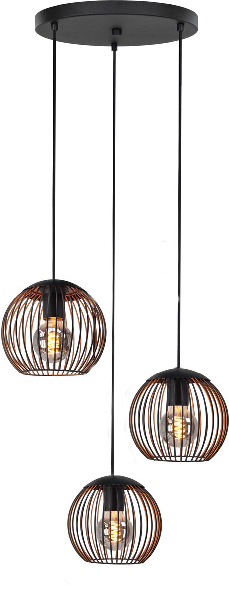 Eglo almanzora hanglamp - e27 - ø 46.5 cm - zwart koper