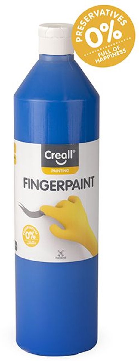 Creall vingerverf blauw conserveringsvrij 750ml kinderverf.