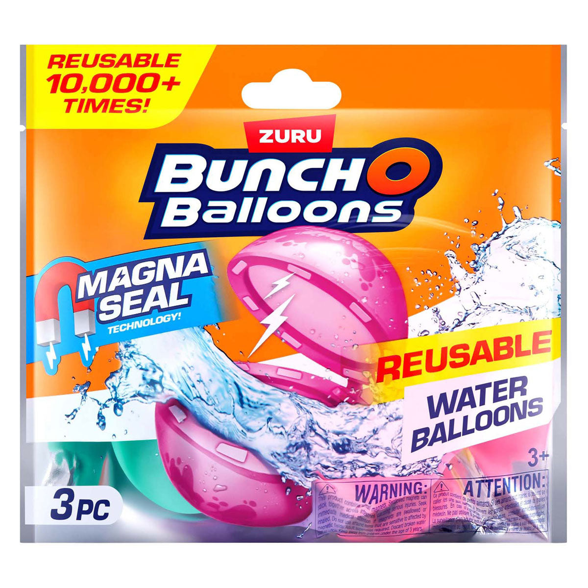 Zuru bunch-o-balloons herbruikbare magnetische waterballonnen, 3-pack
