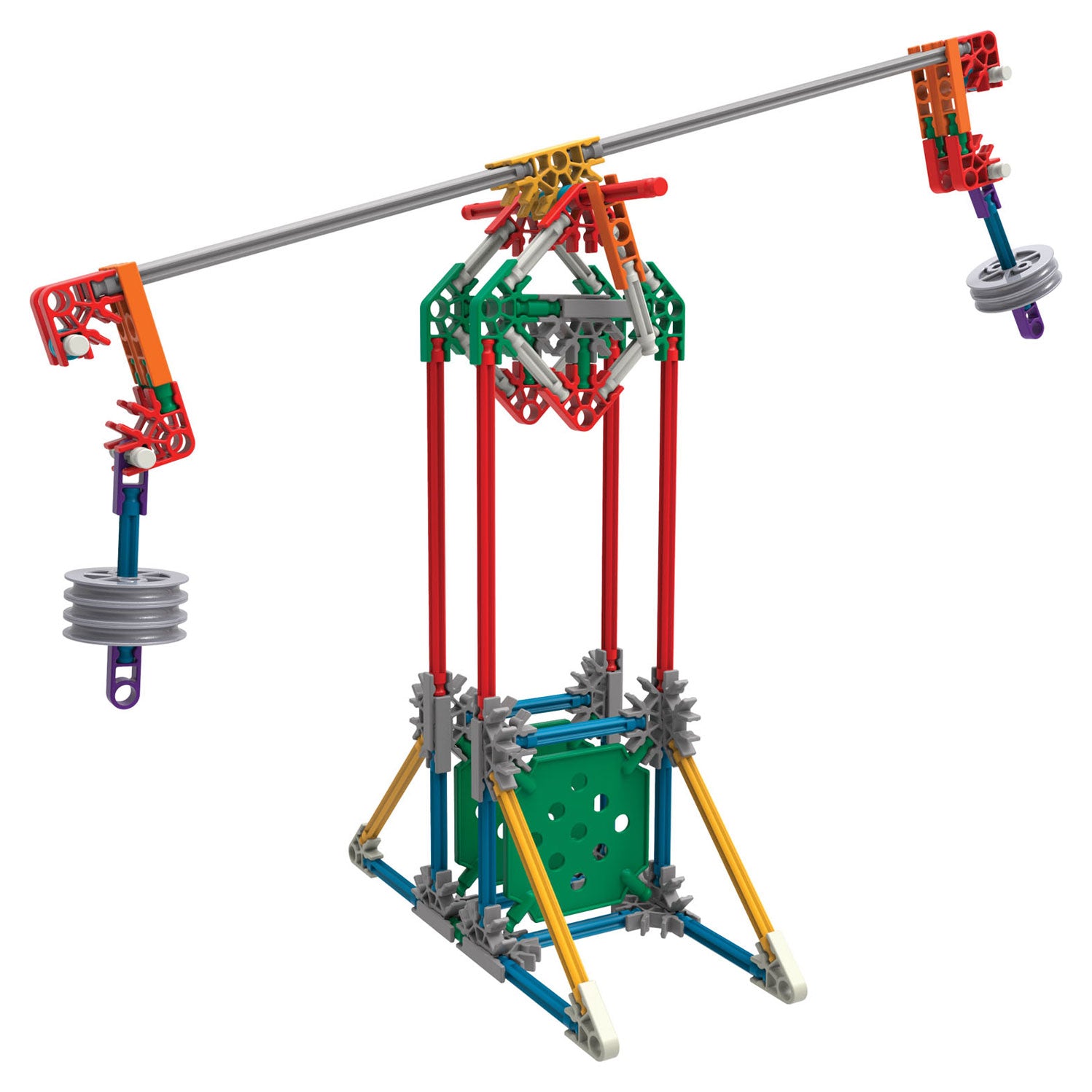 K'nex-stamverkenningen: hefbomen, katrollen en bouwset
