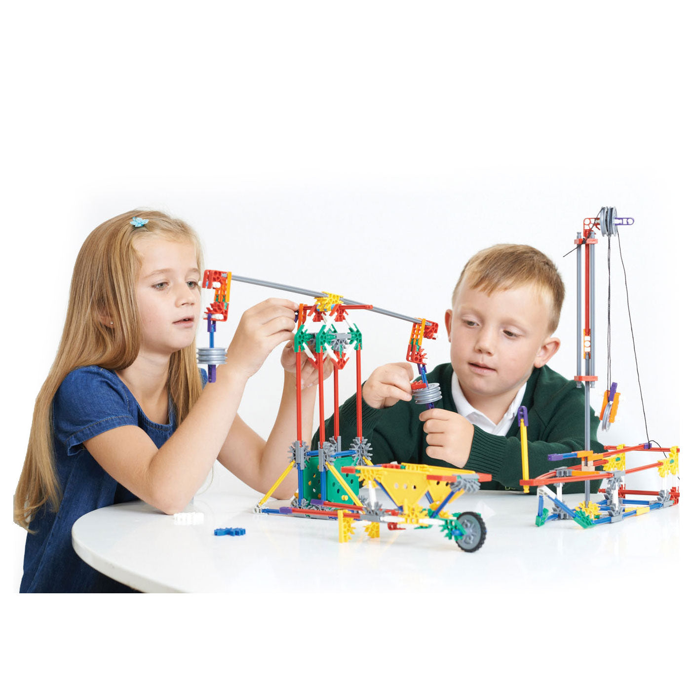 K'nex-stamverkenningen: hefbomen, katrollen en bouwset