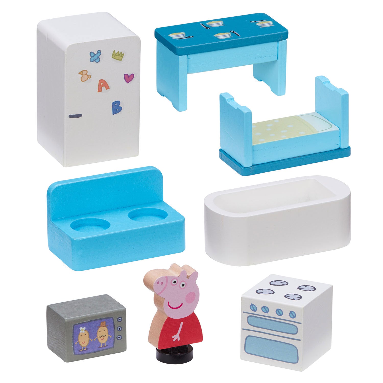 Boti houten poppenhuis peppa pig met accessoires