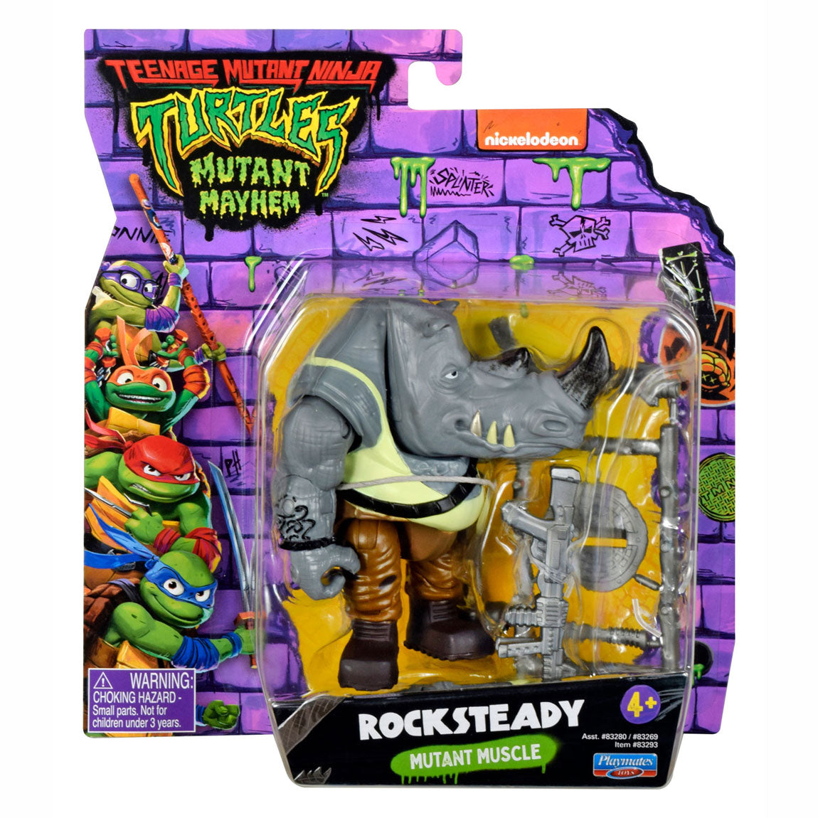 Boti teenage mutant ninja turtles speelfiguur - rocksteady mutant spier