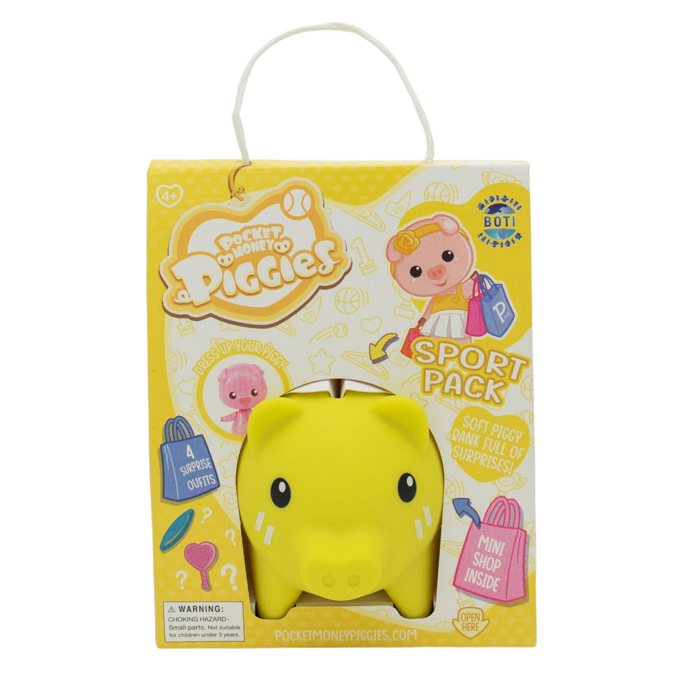 Boti pockey money piggies speelfiguur met spaarpot - sportpakket