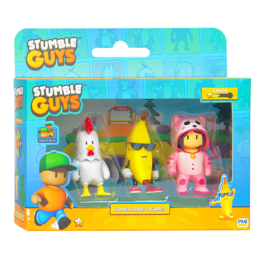 Stumble Guys Actiefiguren - Kip, Bananenman, Meowmer, 3st.