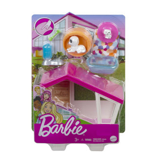 Barbie minispeelset hondenhuis met hondje