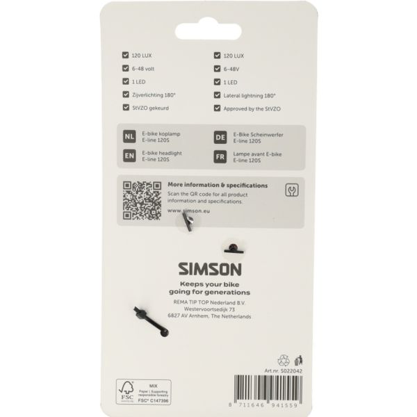 Simson koplamp aurora e-line 120s