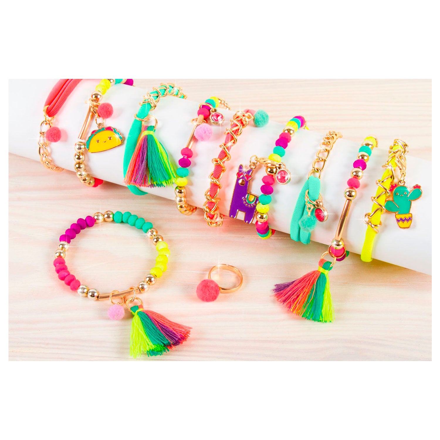 Spectron make it real - neon charm bracelets - make 10 bracelets and one ring