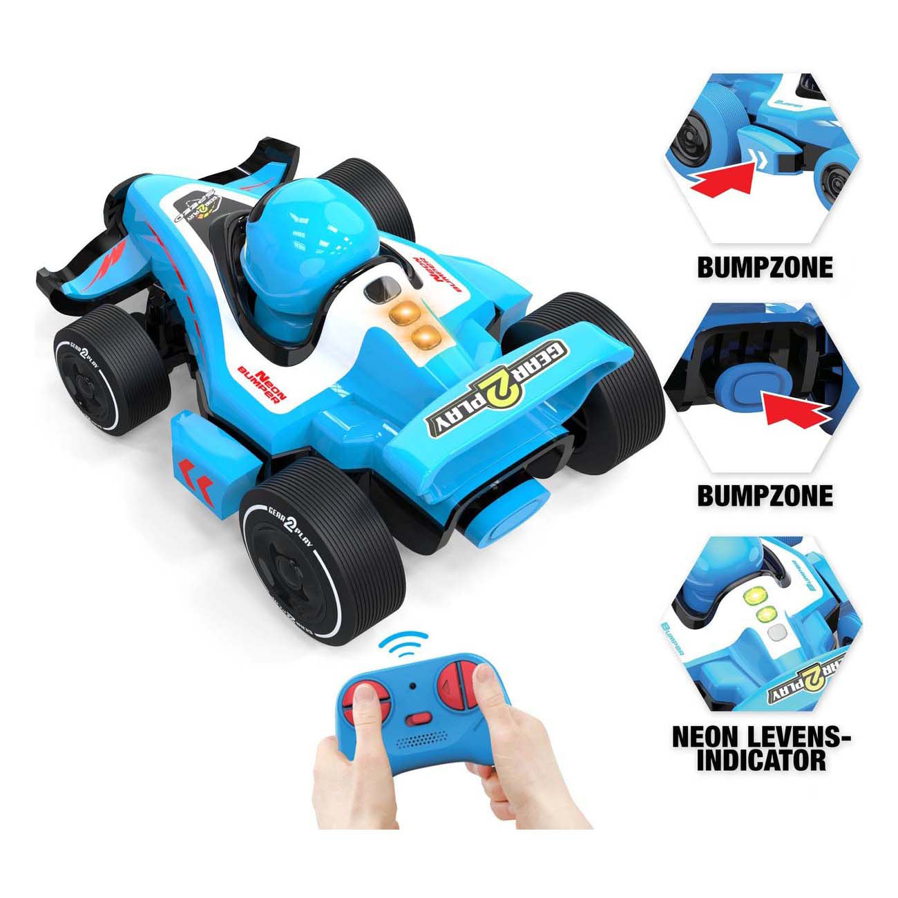 Gear2play r c formule 1 neon bumper botsauto's 2 in 1
