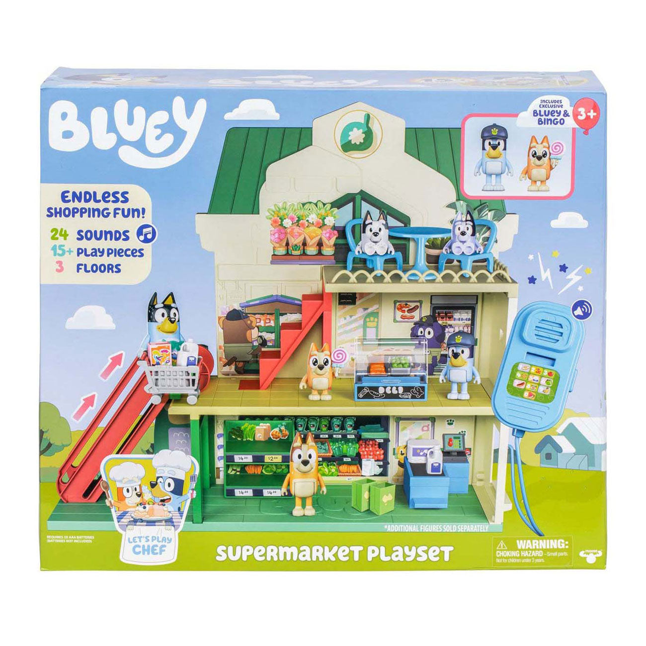 Moose toys bluey lets play chef - supermarkt speelset
