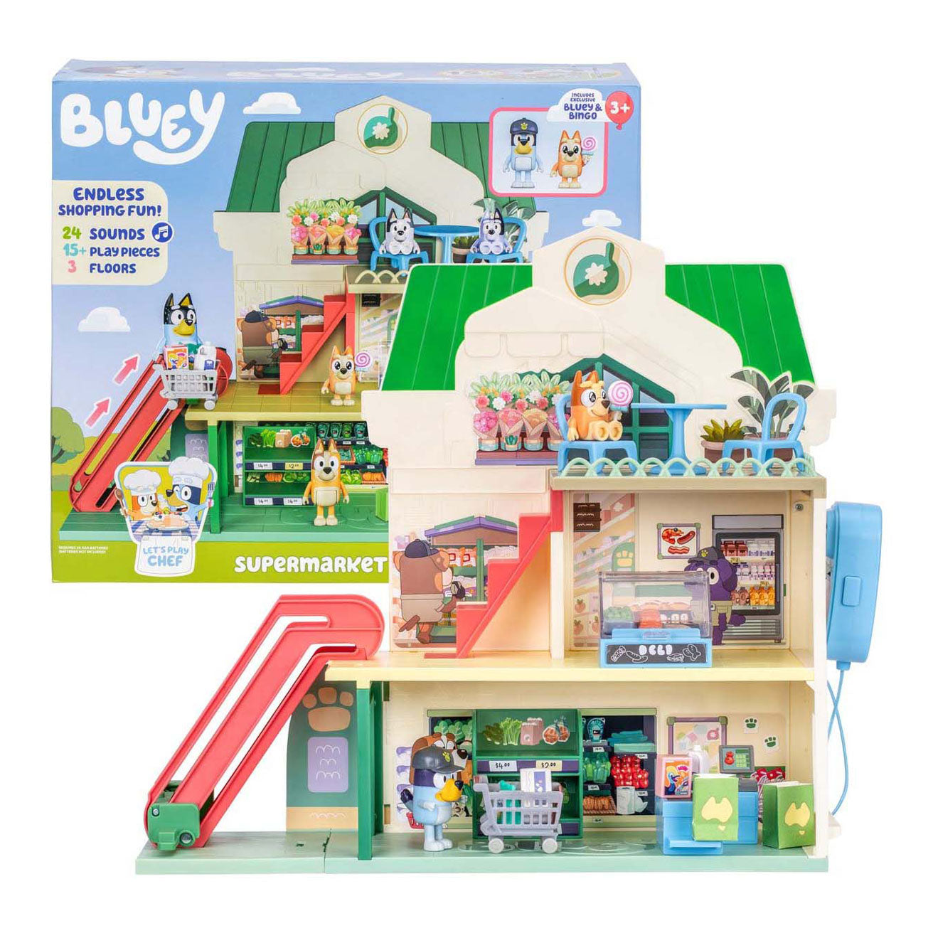 Moose toys bluey lets play chef - supermarkt speelset
