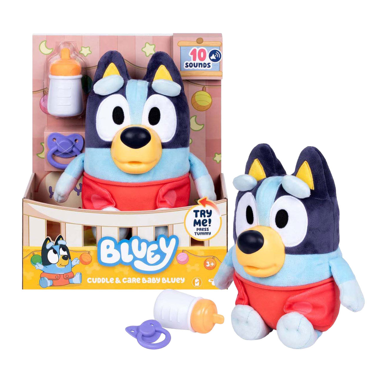 Spectron baby bluey cuddle and care interactief pluchen knuffel