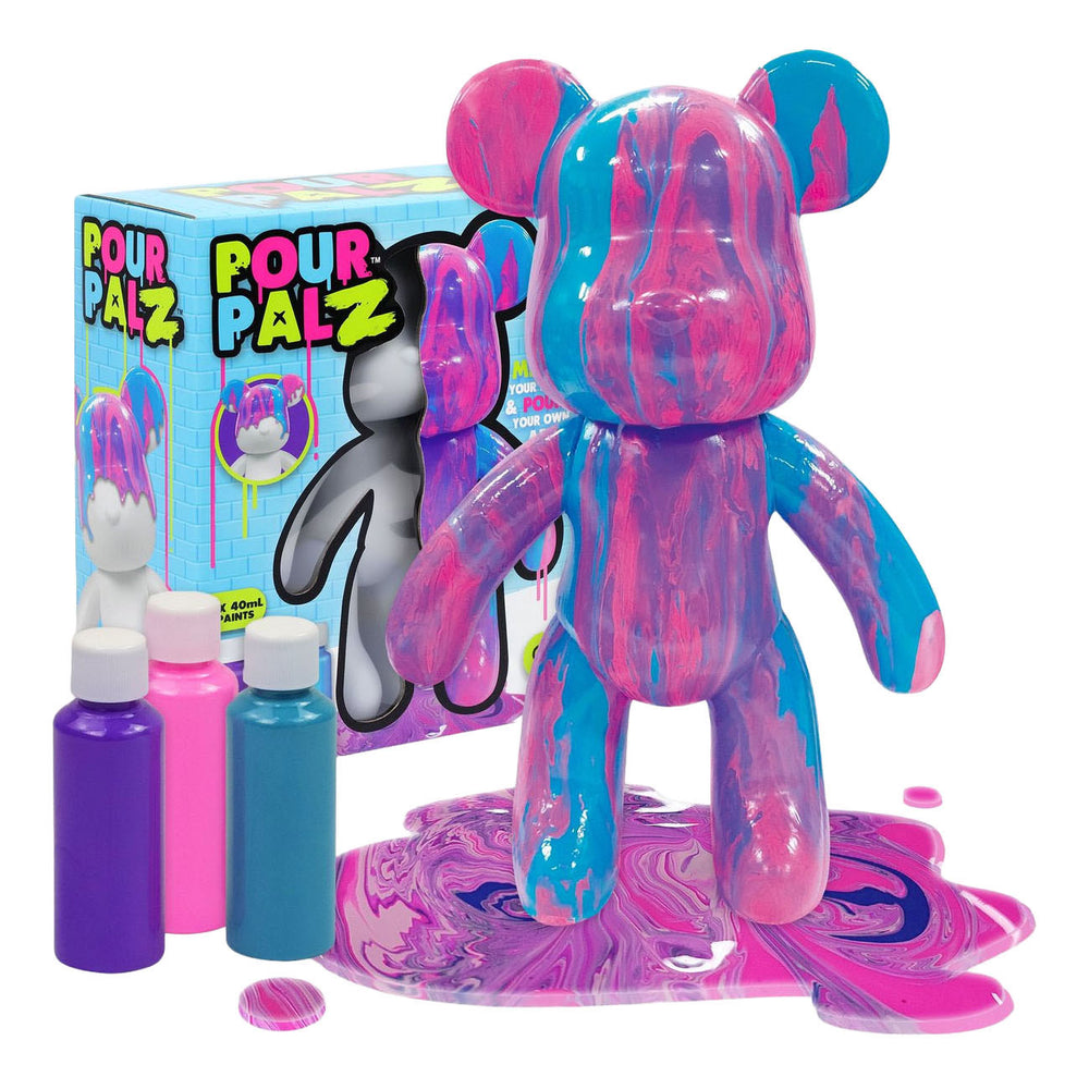 Gear2play pour palz large paint bear 'berry blast' - gietverfset (paars, roze, blauw)