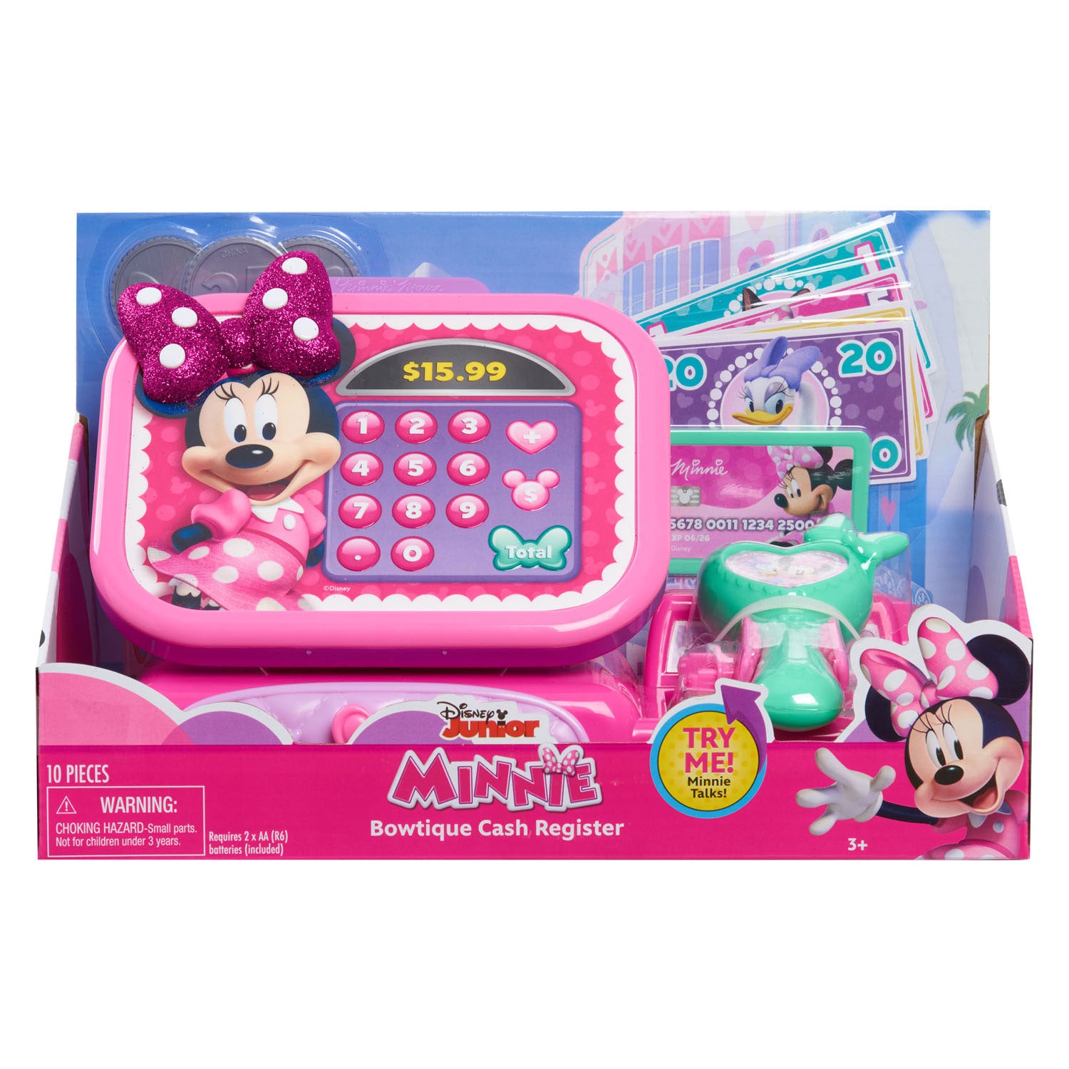 Spectron minnie bowtique speelgoedkassa met geluid - 10dlg.