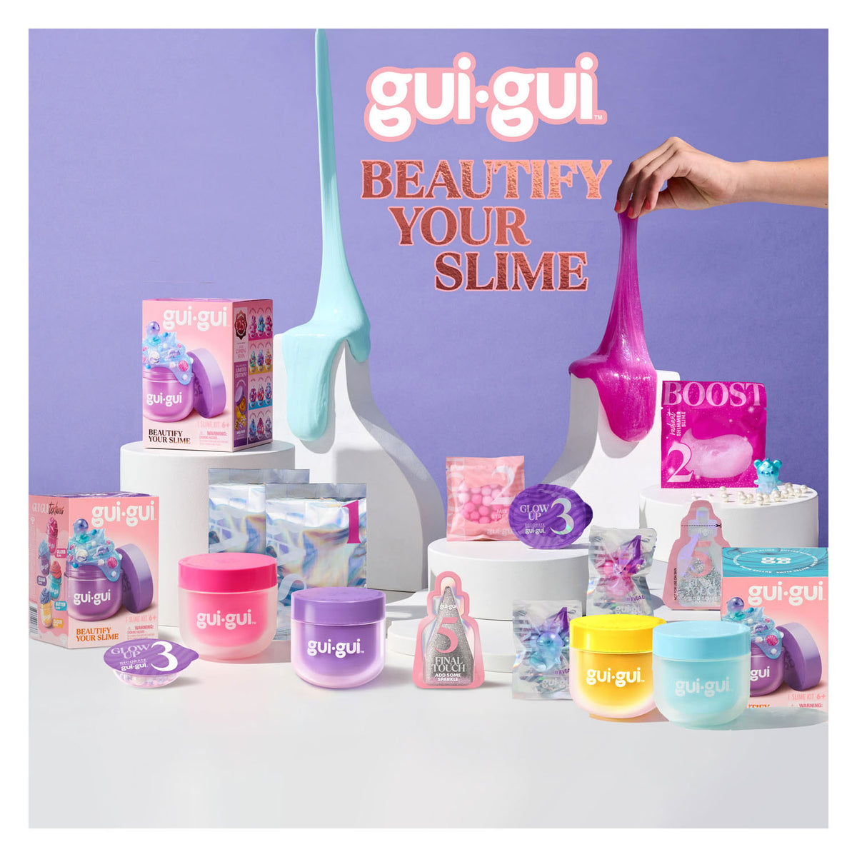 Moose gui gui slijm - shimmer deluxe duo pack - maak je eigen sprankelende, geurende slime