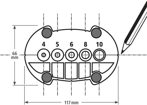 Wolfcraft accumobiel | boorhulp | ø4, 5, 6, 8, 10mm | 1 stuk - 4685000