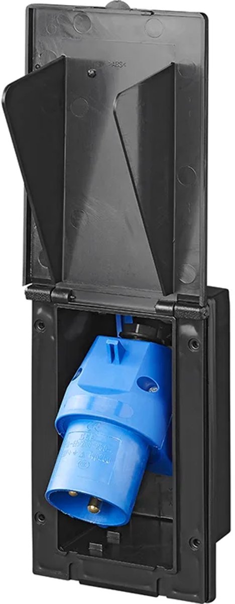 Proplus rechthoekige wandinvoerdoos - 160 x 100 mm - 16a - ip44 - 230v - 3-polig - zwart