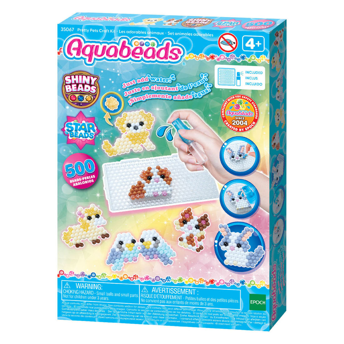 Aquabeads de schattige dieren set- startset- complete set 500 parels in 21 kleuren