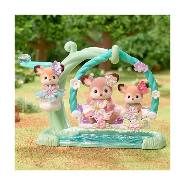 Epoch Sylvanian families baby hertjes bloemen schommel