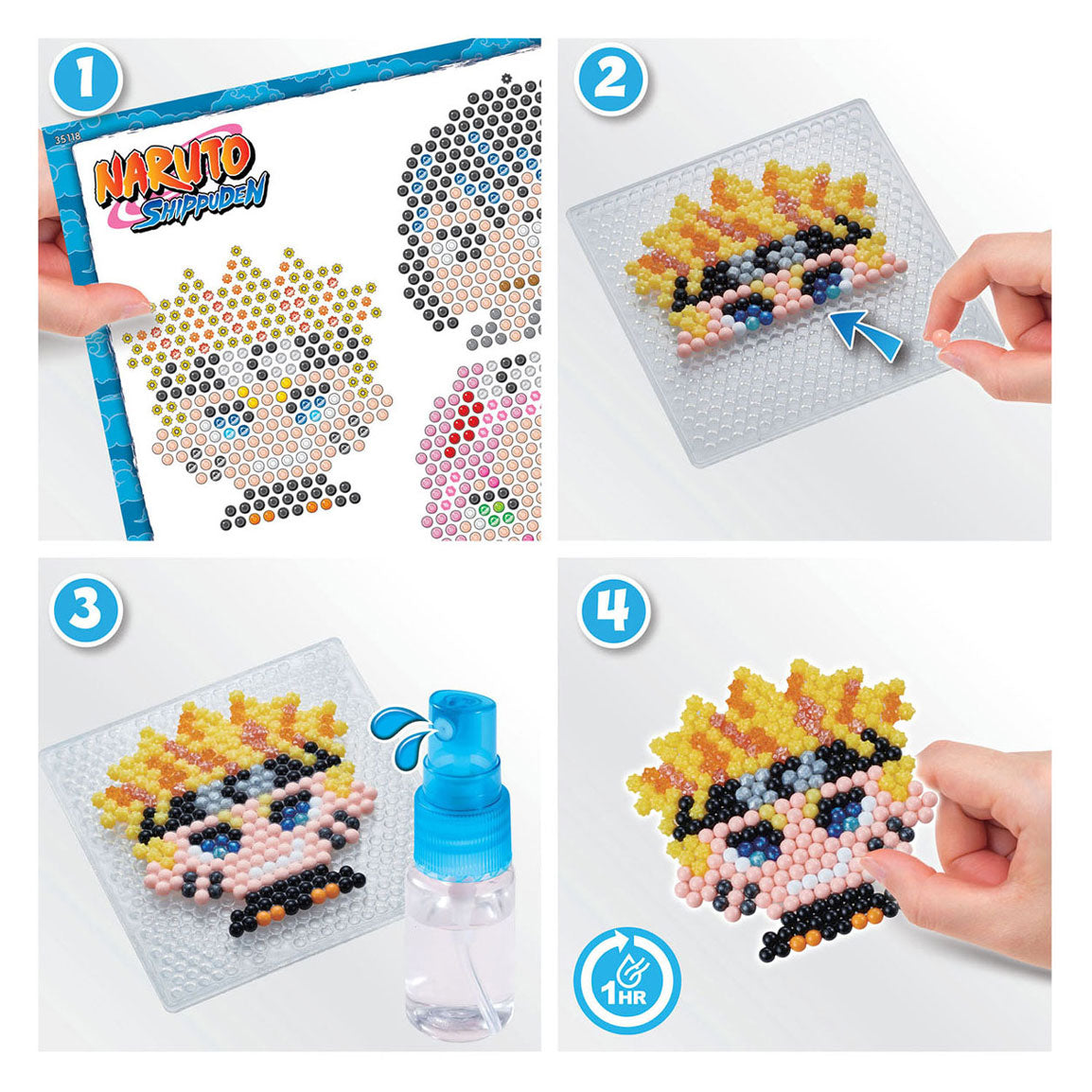 Aquabeads naruto sleutelhanger knutselset- parels die met water aan elkaar plakken