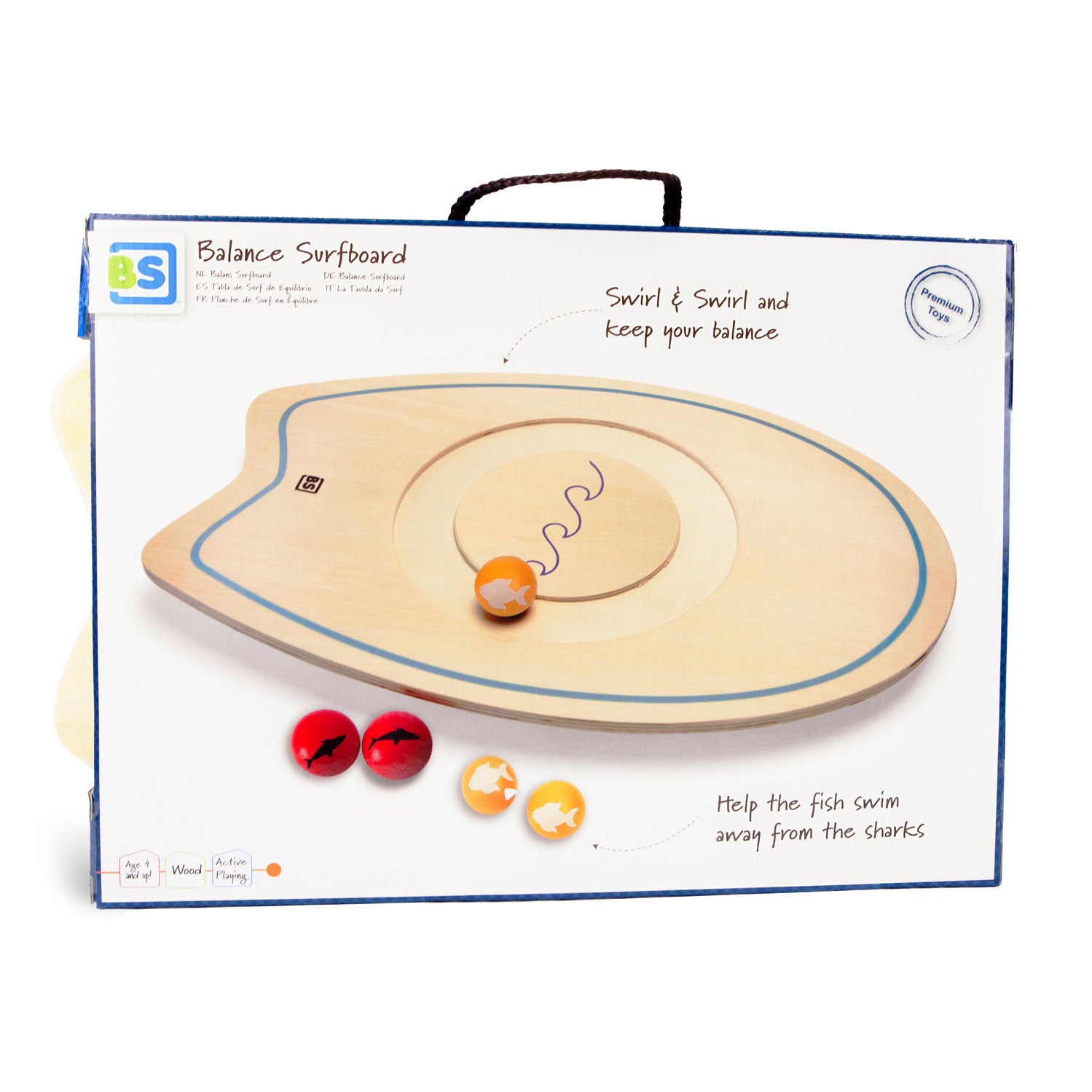 Bs Toys balans surfplank hout - balansspel