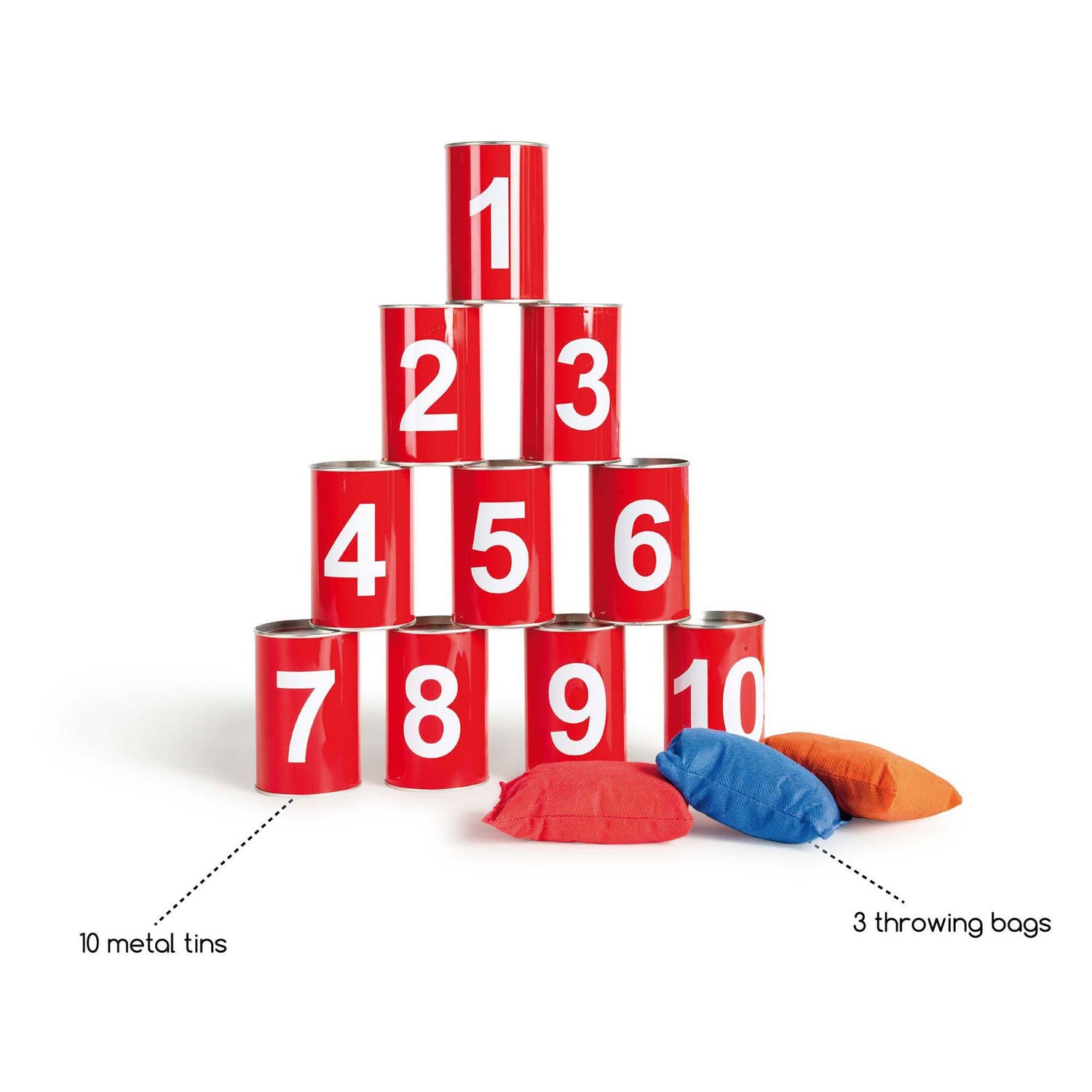 Bs speelgoed blikwerpen rood, 13dlg.