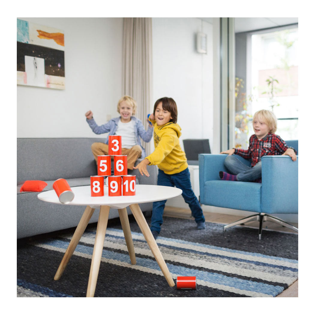 Bs speelgoed blikwerpen rood, 13dlg.