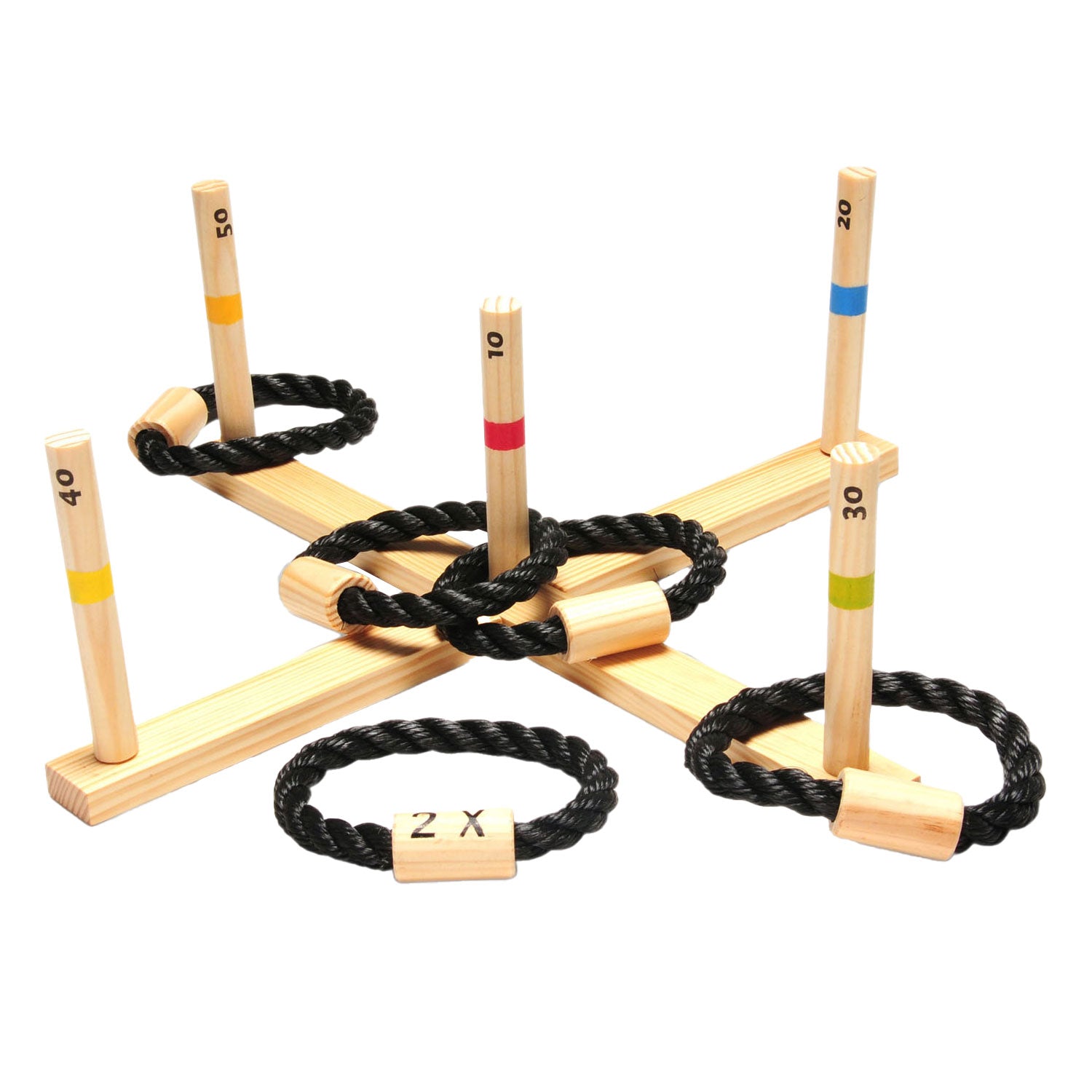 Bs speelgoed houten ringwerpspel, 6dlg.