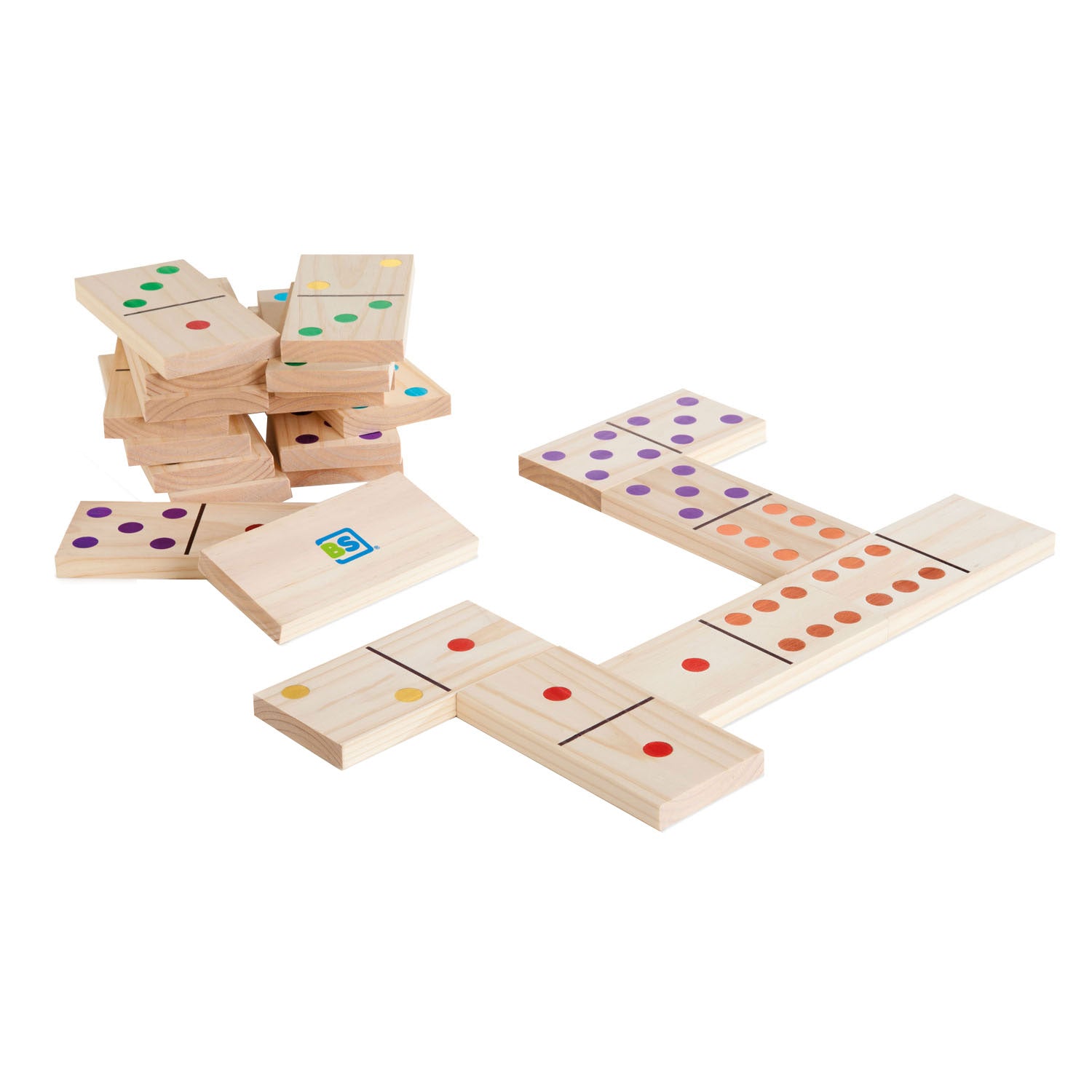 Bs speelgoed mega houten dominospel, 28dlg,.