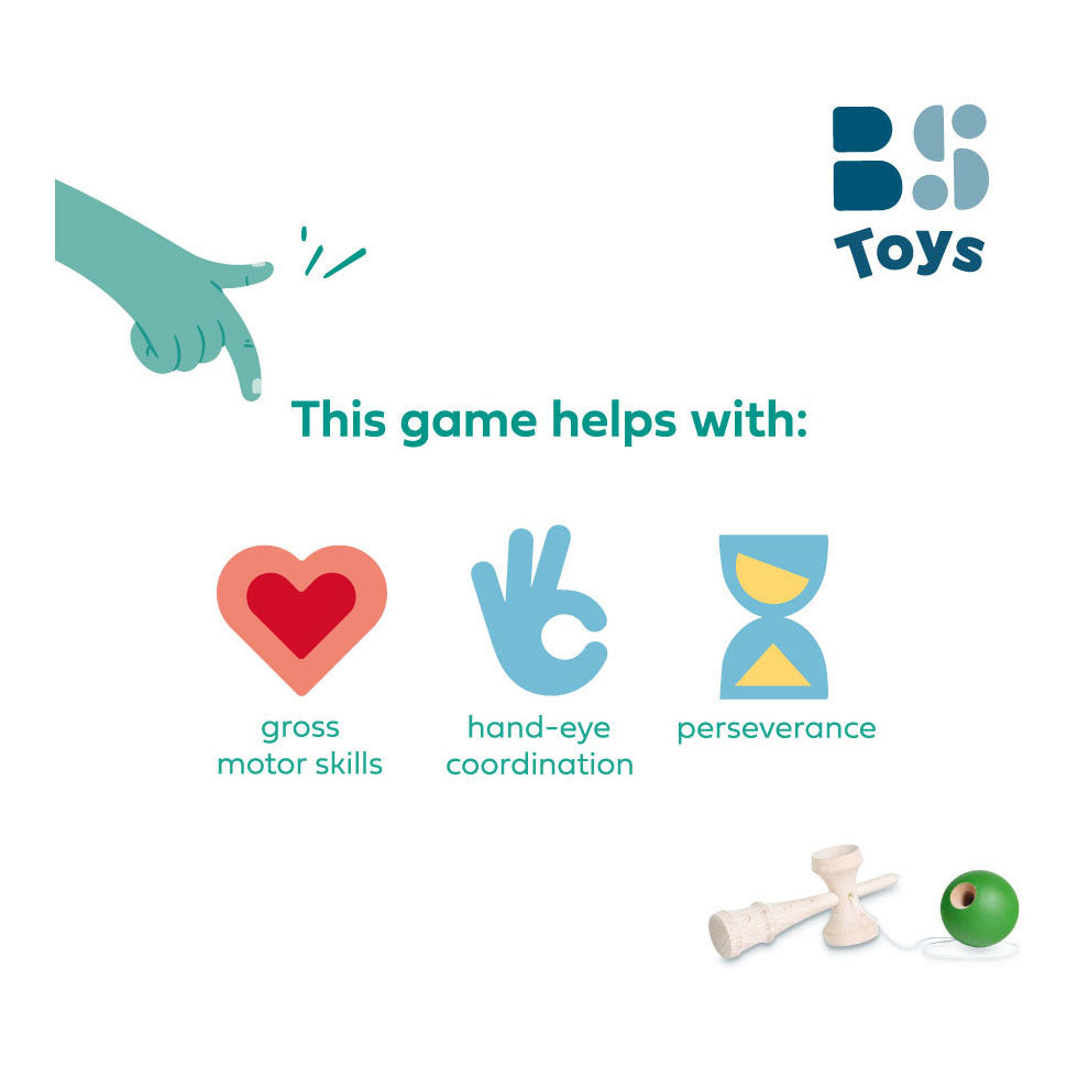 Bs speelgoed houten kendama vang- en werpspel