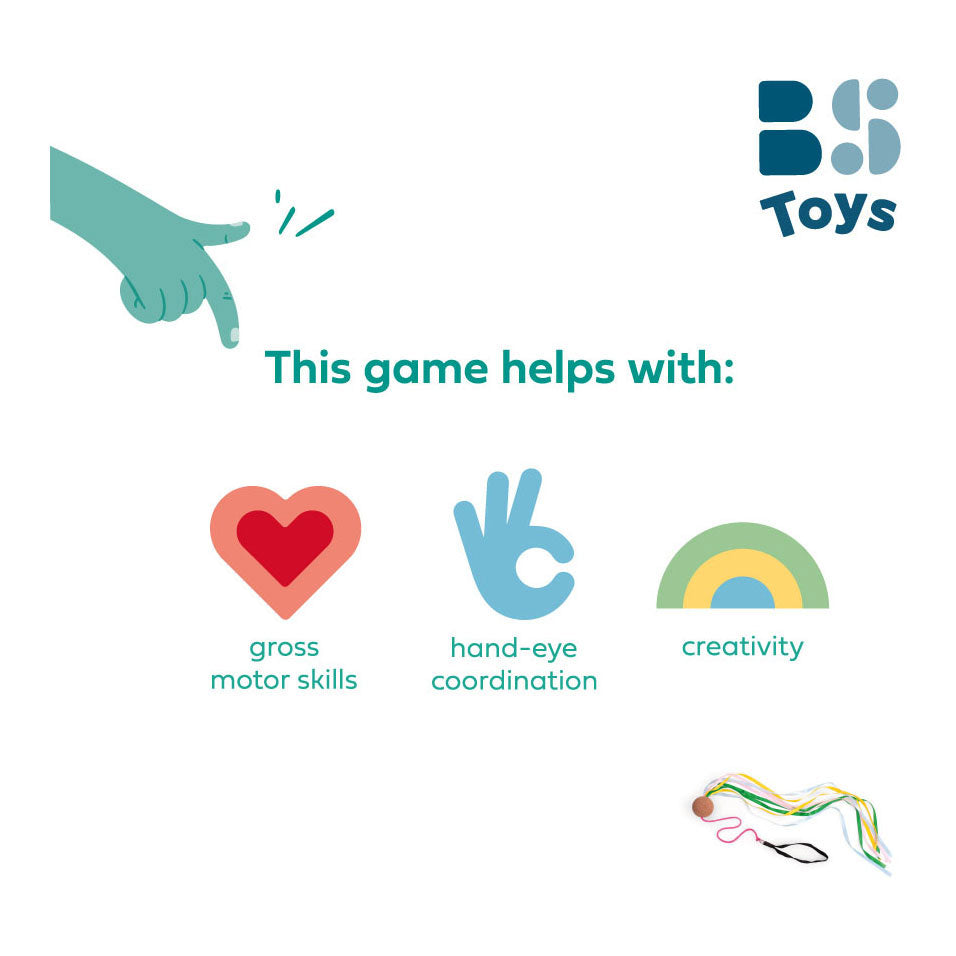 Bs toys poi slinger - dansen - bewegen - cadeau kind - met gekleurde linten