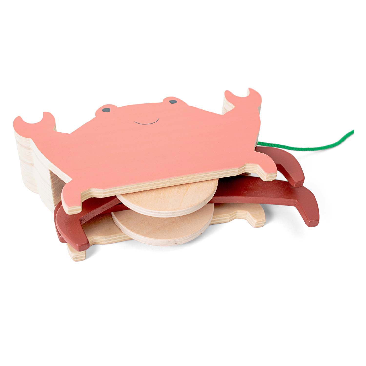 Bs toys houten krab met trekkoord - trekdier krab - klassiek speelgoed - peuter - toddler - fsc hout - geschikt vanaf 18 maanden