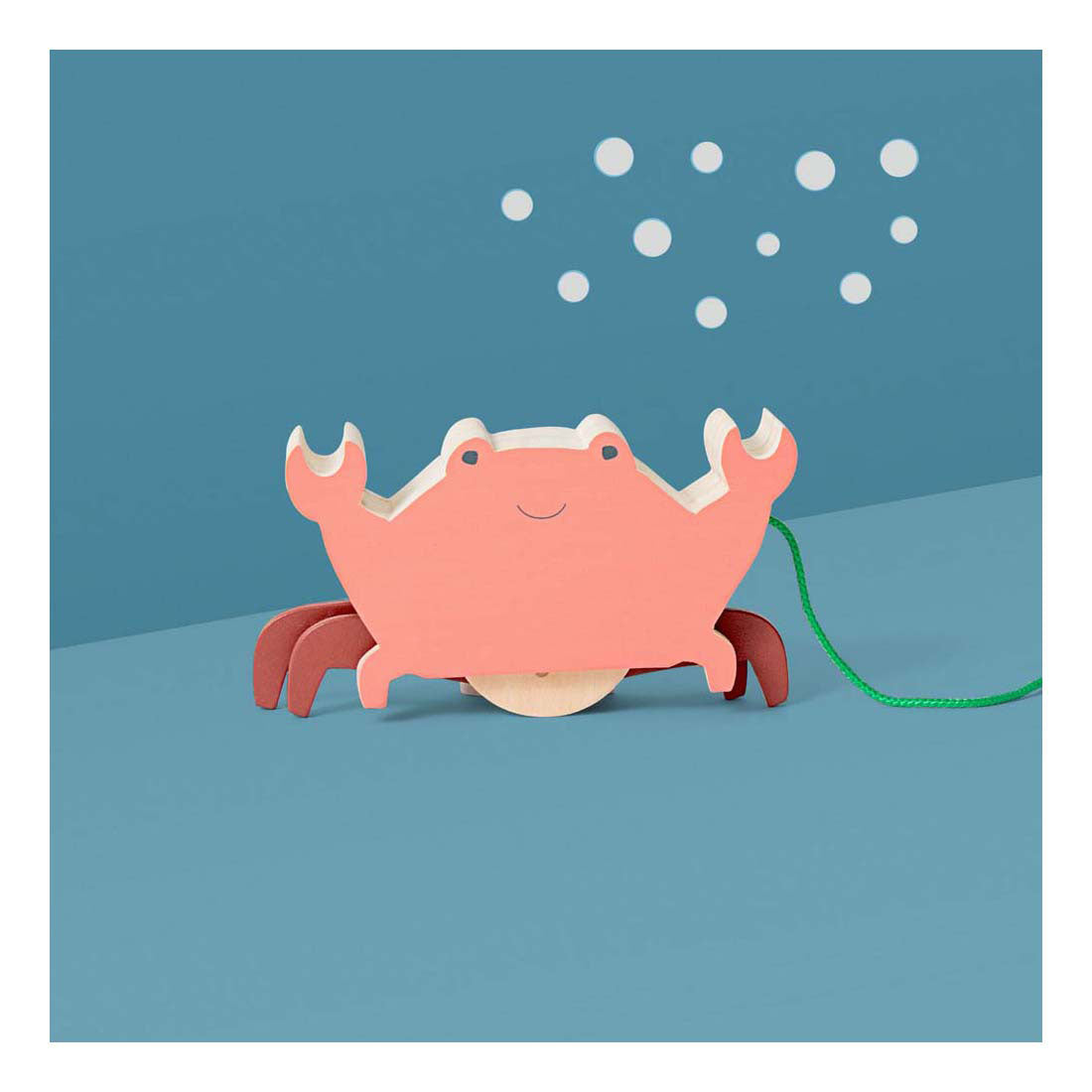 Bs toys houten krab met trekkoord